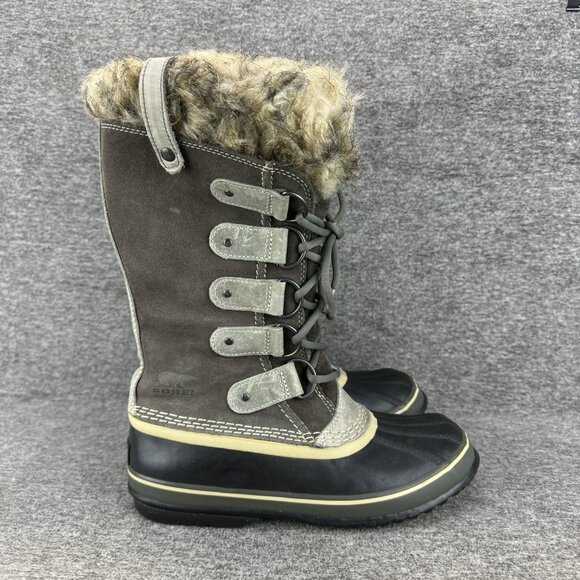 ✅Sorel Boot Womens 8 Joan Of Arctic Waterproof Lace Up Tall Winter Boot Fur Trim - Picture 5 of 9